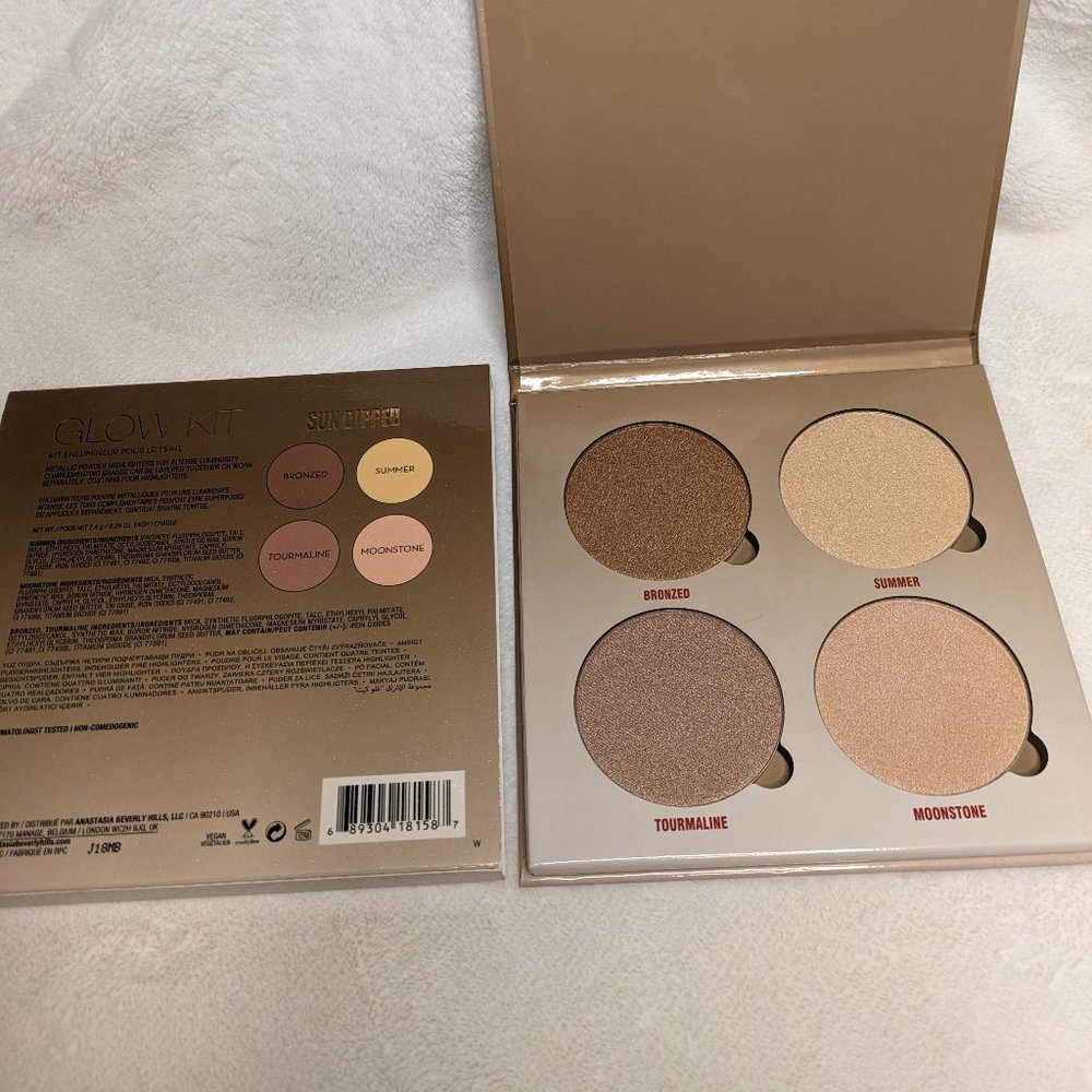 🌸 NIB Anastasia Beverly Hills Sun-Dipped Glow Kit Warm-Bronze Highlighter Kit - Picture 5 of 11